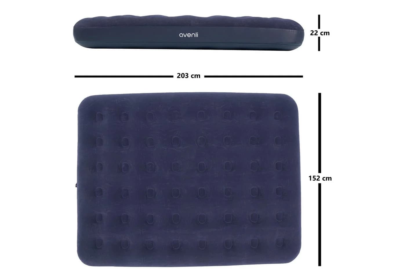 Avenli Luftbett Luftmatratze Camping 203x152x22cm für 2 Personen - Bild 3