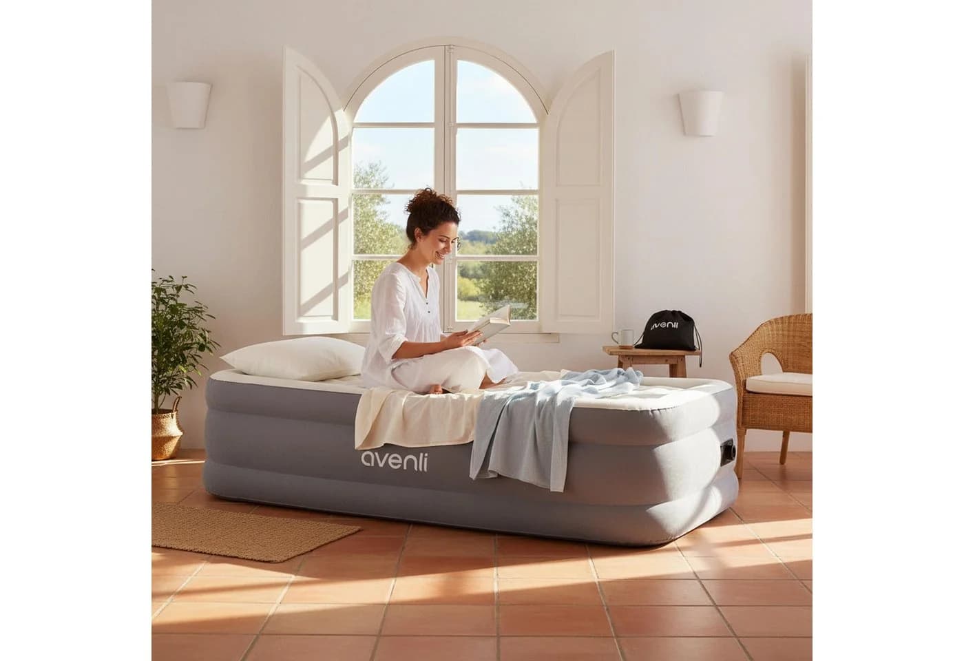 Avenli Luftbett Luftmatratze Selbstaufblasend 1 Person 191x99x46cm - Bild 3
