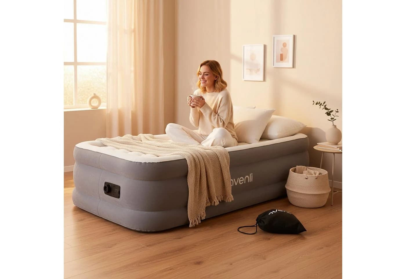 Avenli Luftbett Luftmatratze Selbstaufblasend 1 Person 191x99x46cm - Bild 4