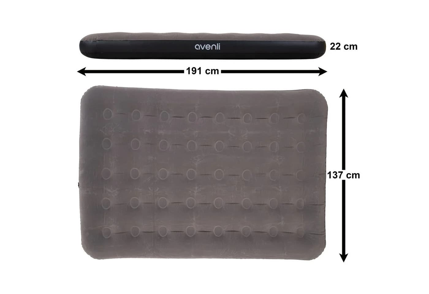 Avenli Luftmatratze Double-Size grau mit beflockter Oberfläche - Bild 5