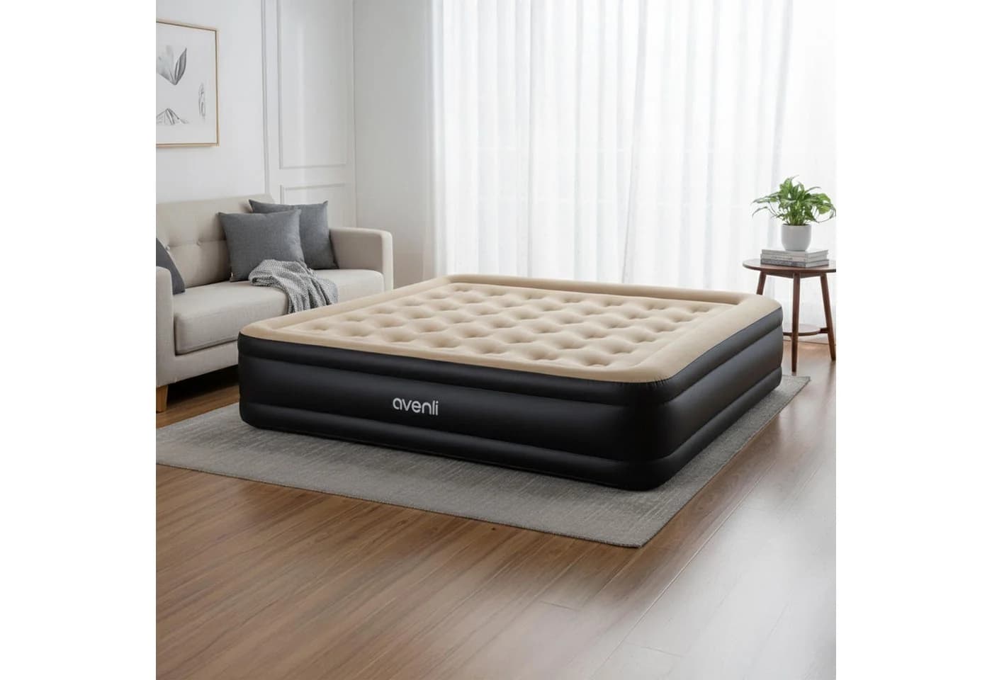 Avenli Luftmatratze Queen-Size mit Elektropumpe Beige/Blau - Bild 3