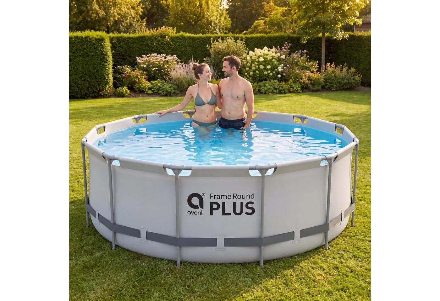 Avenli Framepool Frame Plus Pool 366x100 cm Grau Stahlrahmen