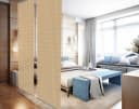 YourCasa Paravent Raumteiler hängend Beige Lichtdurchlässig Bild 2
