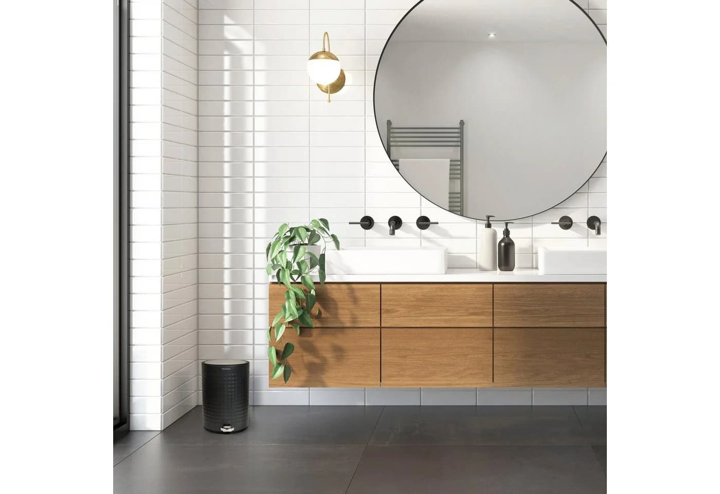 YourCasa Mülleimer Bad 5L Edelstahl Soft Close Anthrazit
