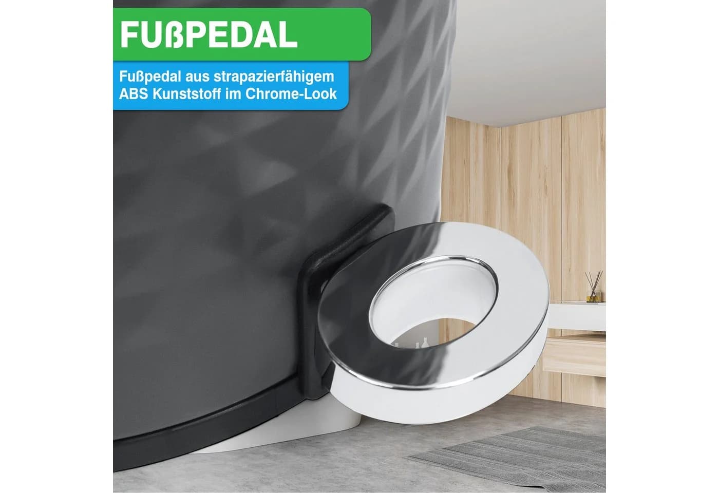 YourCasa Mülleimer Bad 5L Edelstahl Soft Close Anthrazit - Bild 5