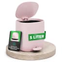 YourCasa Mülleimer Bad 5L Rosa Soft Close Fußpedal Bild 2