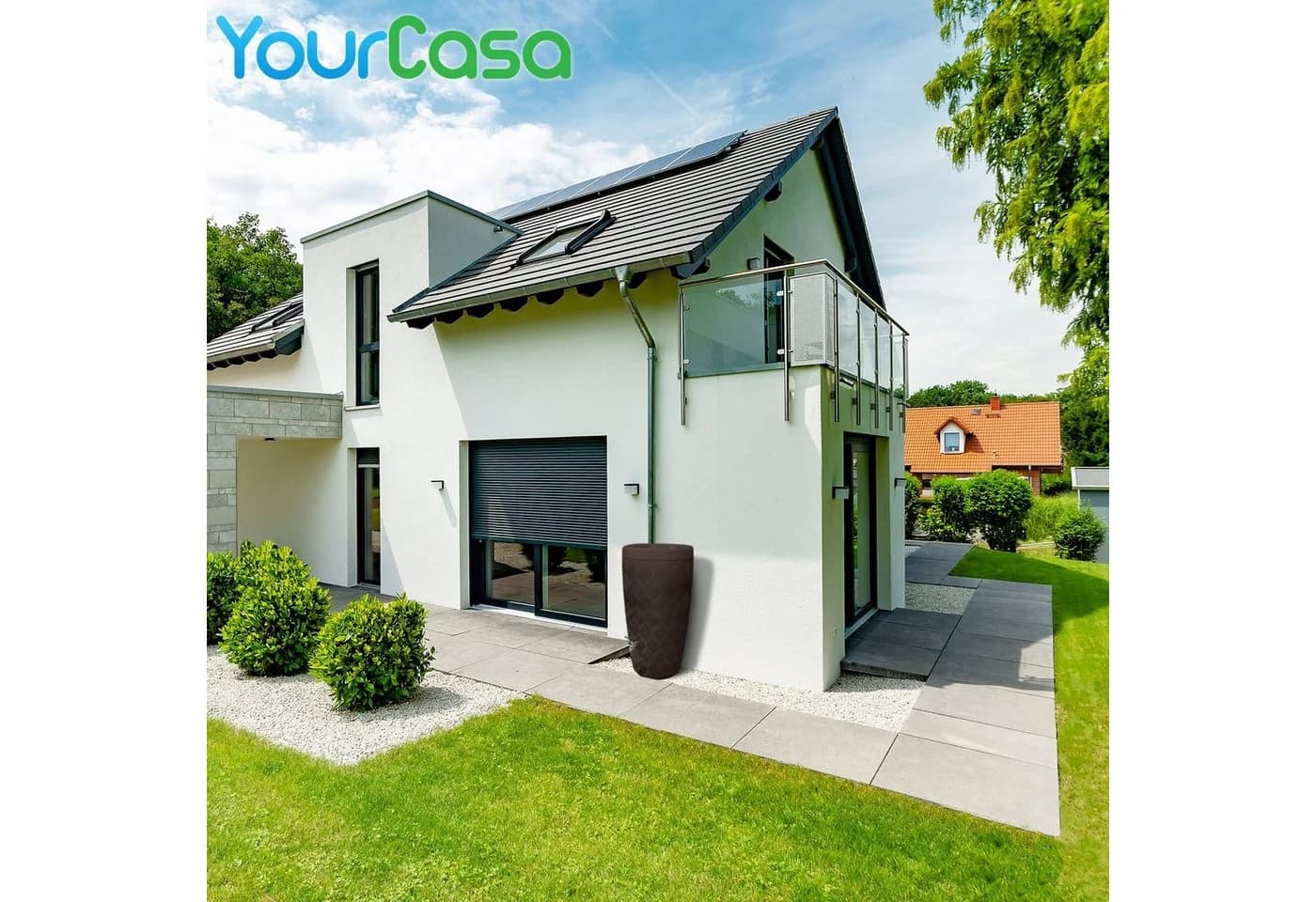 YourCasa Regentonne 240L Seabreeze Braun Kunststoff