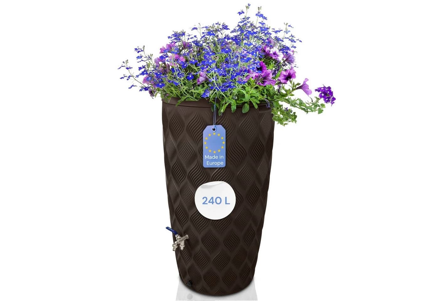 YourCasa Regentonne 240L Seabreeze Braun Kunststoff - Bild 2