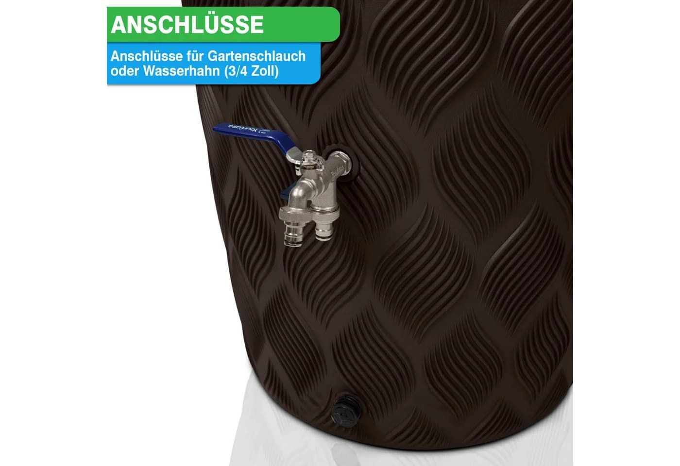 YourCasa Regentonne 240L Seabreeze Braun Kunststoff - Bild 5