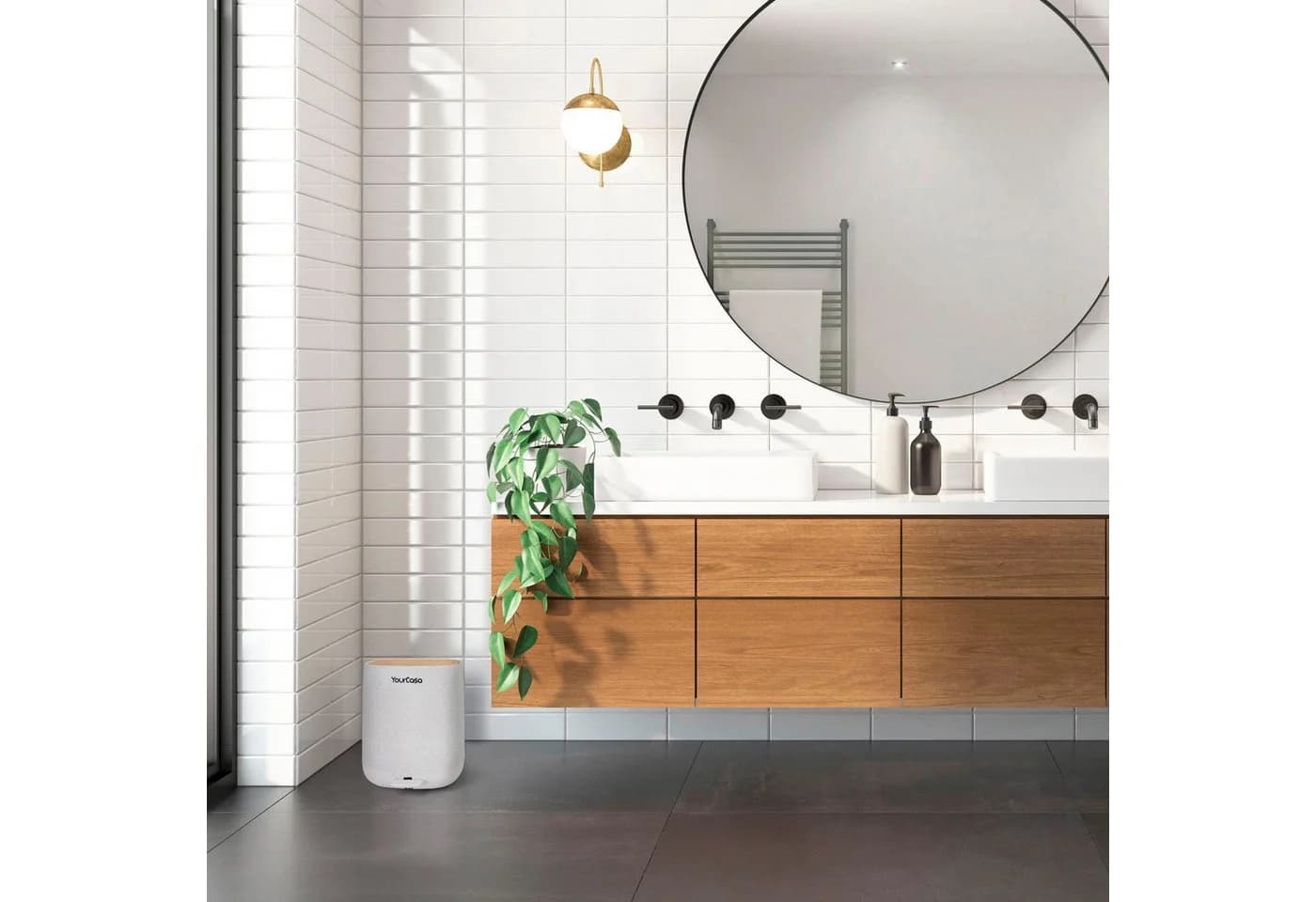 YourCasa Mülleimer Bad 5L Weiß Kunststoff - Bild 3