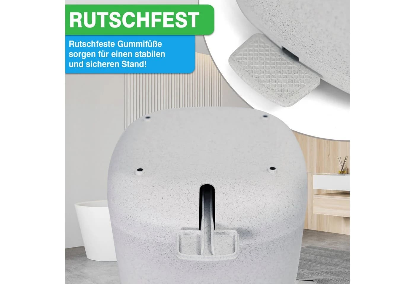 YourCasa Mülleimer Bad 5L Weiß Kunststoff - Bild 5