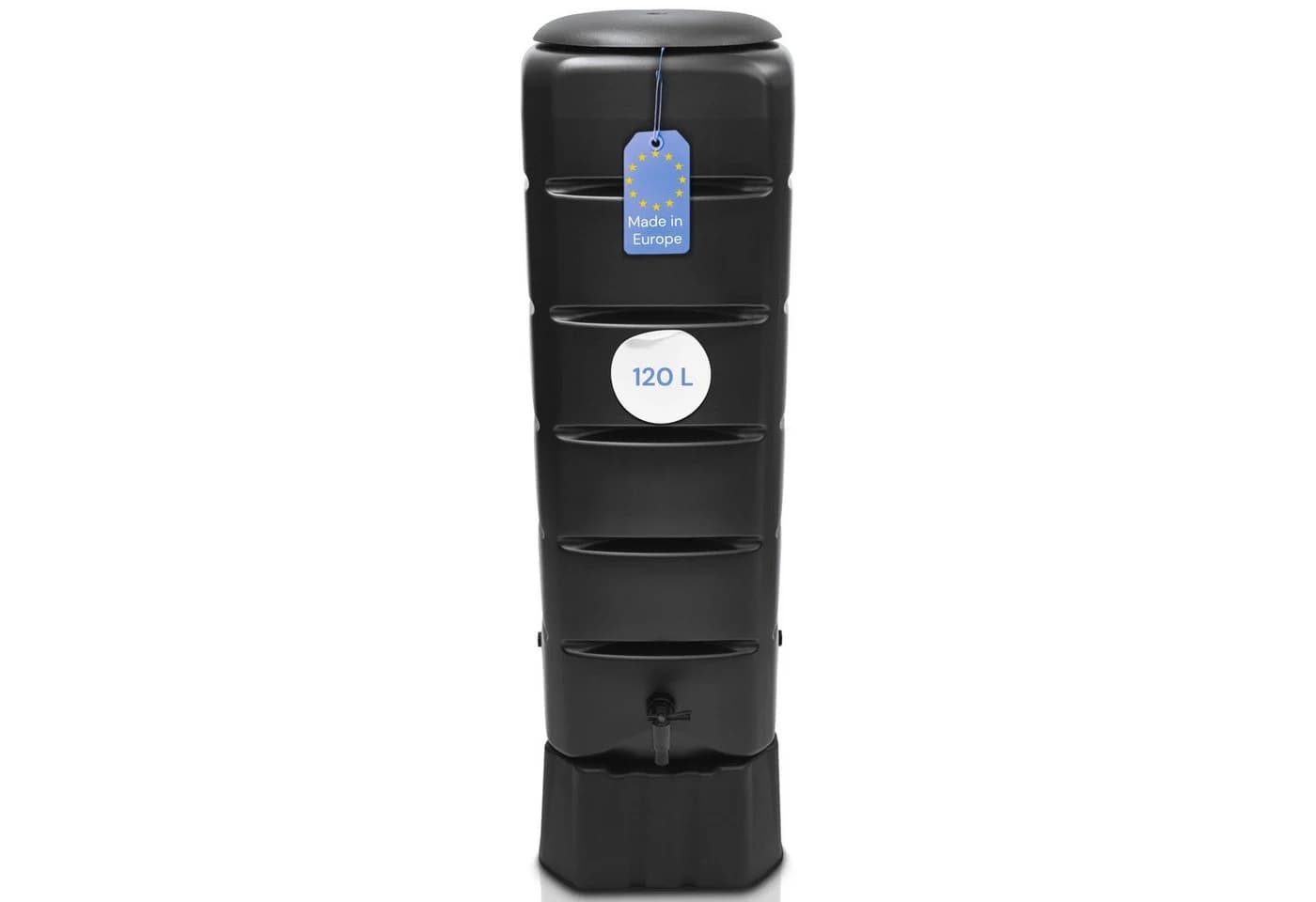 YourCasa Regentonne 120L Schmal Schwarz mit Standfuß - Bild 2