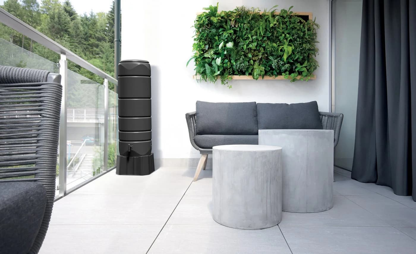YourCasa Regentonne 110L Schmal mit Standfuß und Wasserhahn