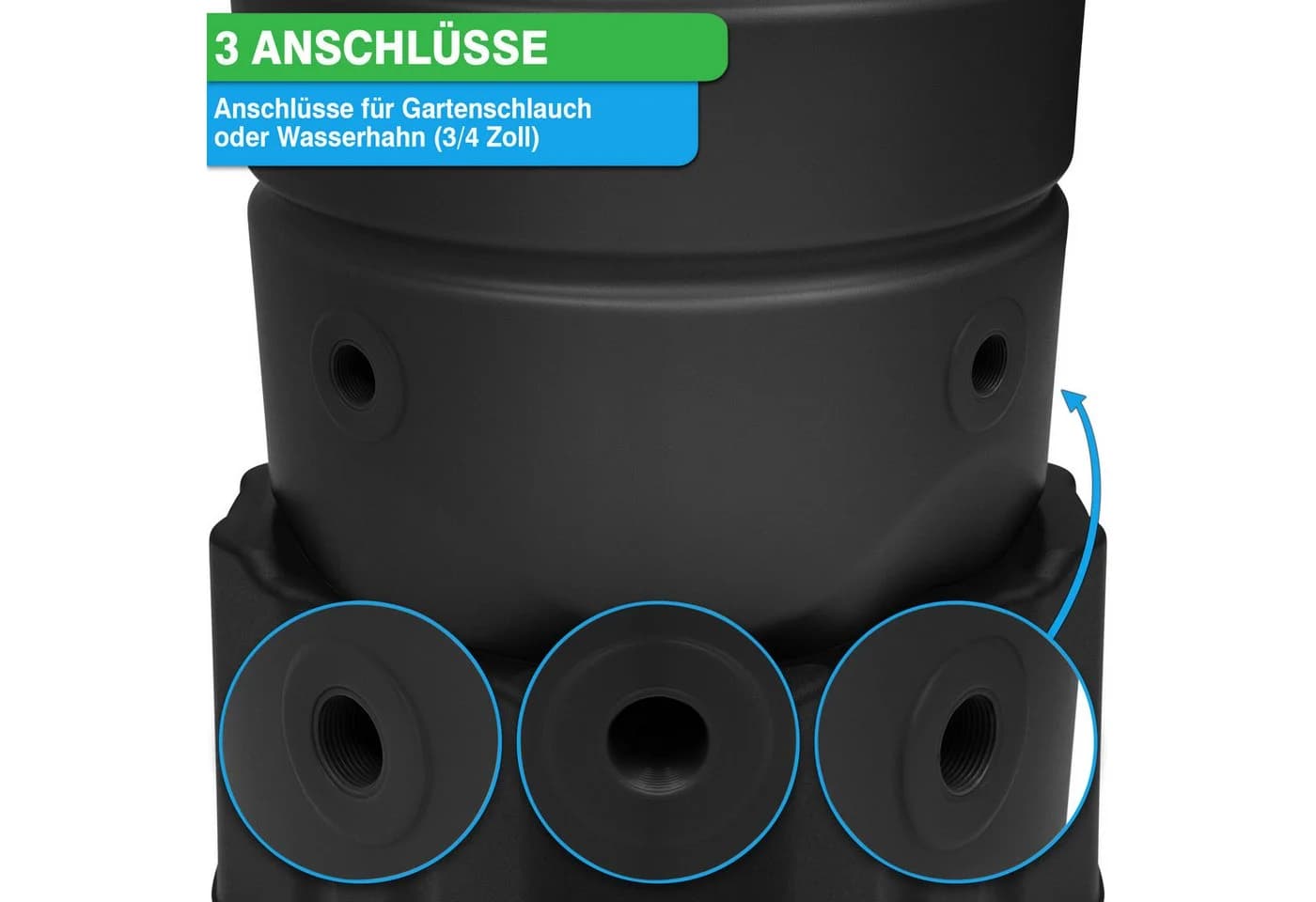 YourCasa Regentonne 110L Schmal mit Standfuß und Wasserhahn - Bild 5