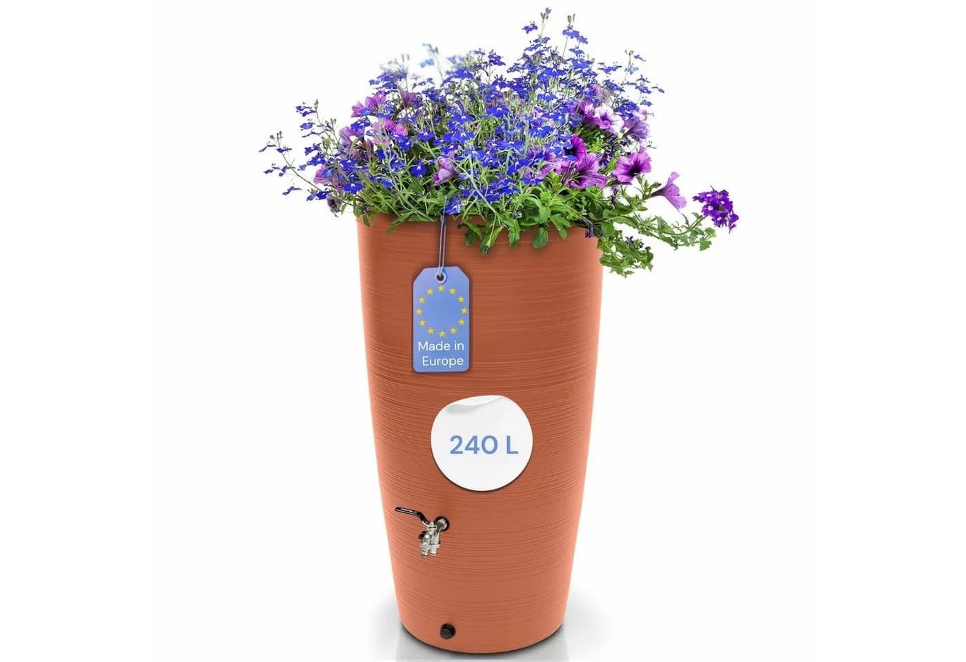YourCasa Regentonne 240 Liter Messing Wasserhahn & Deckel Regenfass - Bild 2