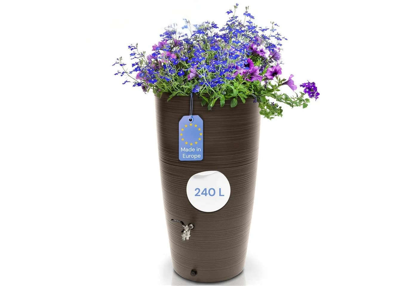 YourCasa Regentonne 240 Liter Aquasplash Braun Messing Wasserhahn - Bild 2