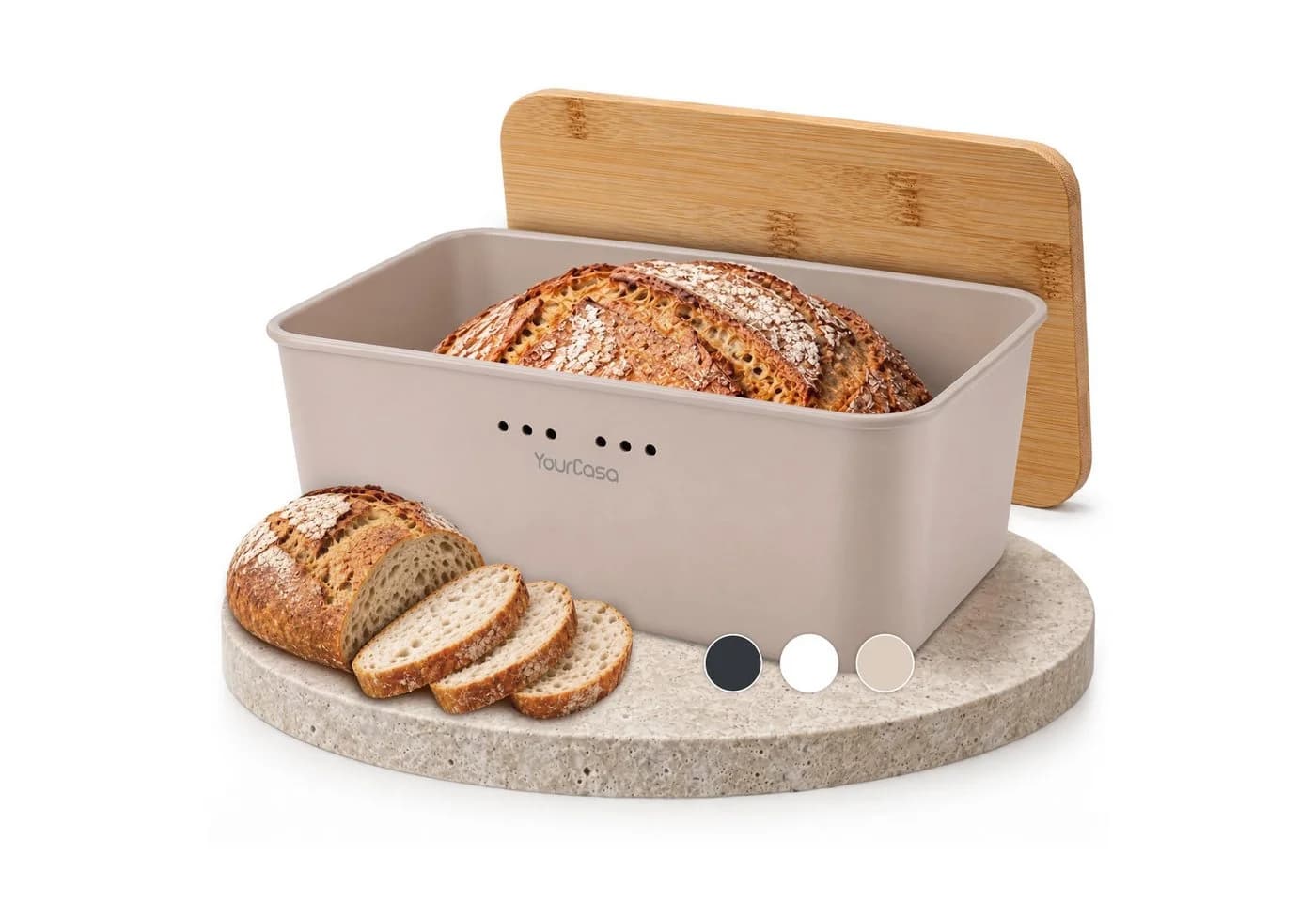 YourCasa Brotkasten Ecobox mit Bambusdeckel als Schneidebrett - Bild 2