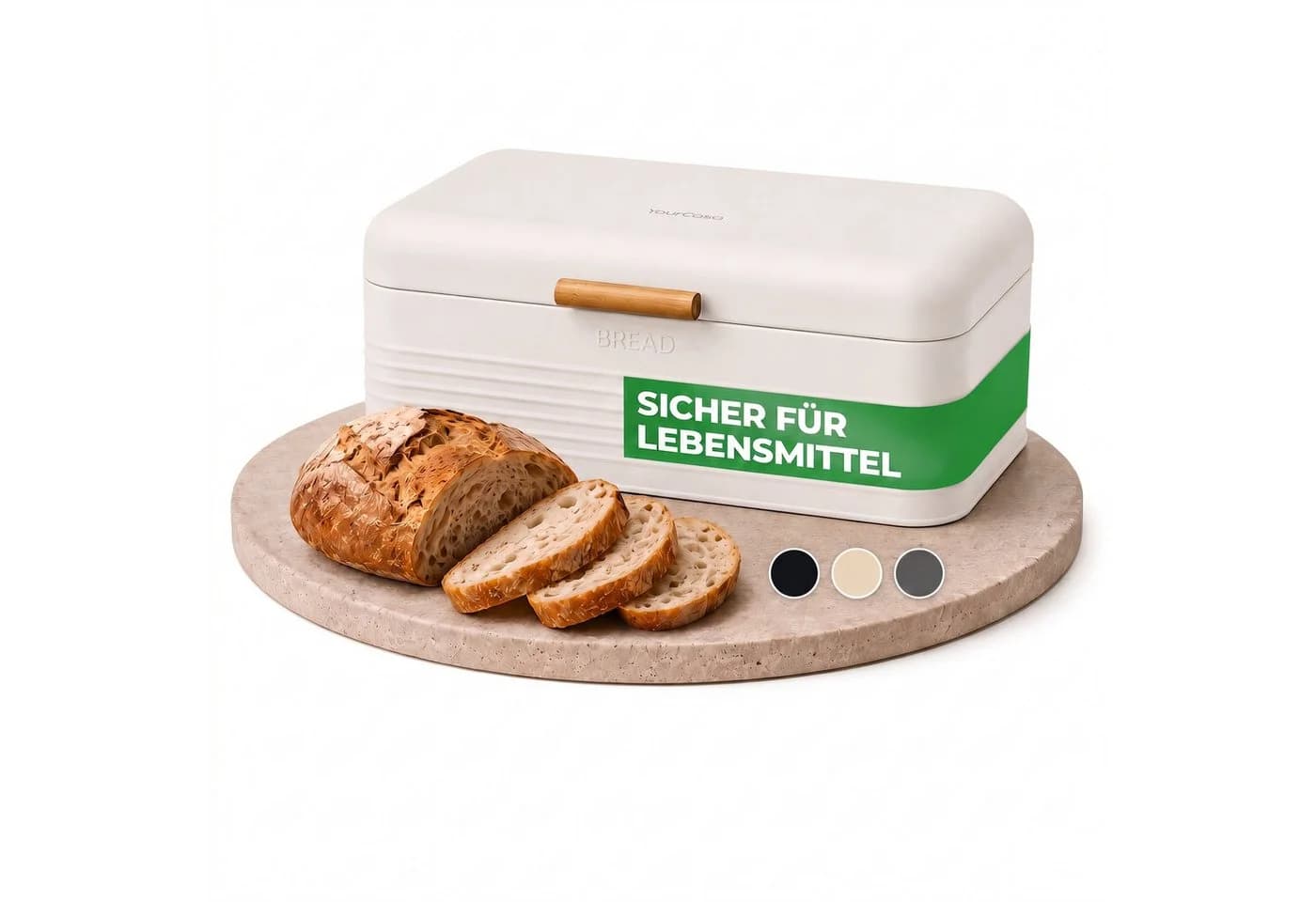 YourCasa Brotkasten Skani Metall Retro mit Bambus-Griff - Bild 2