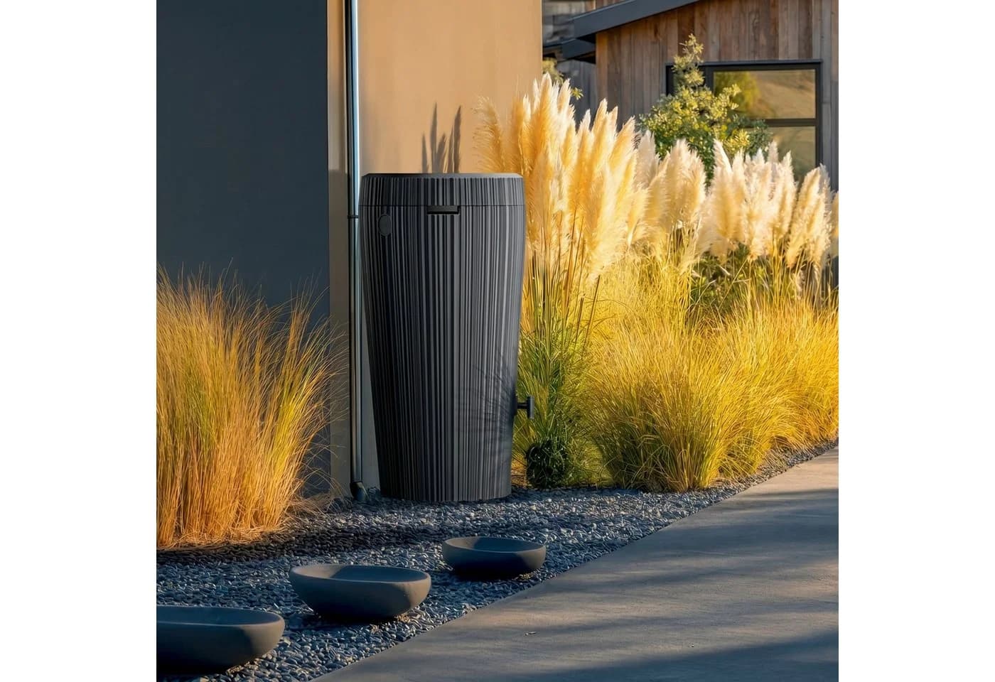 YourCasa Regentonne 210 Liter EcoVase Anthrazit - Bild 3