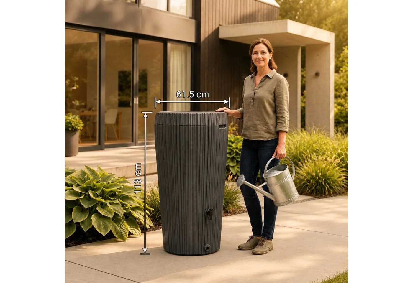 YourCasa Regentonne 210 Liter EcoVase Anthrazit - Bild 4