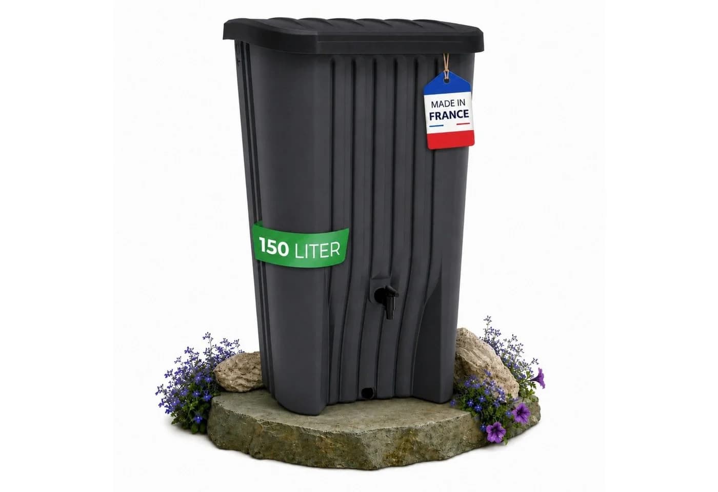 YourCasa Regentonne Cascade 150L Anthrazit mit Hahn - Bild 2