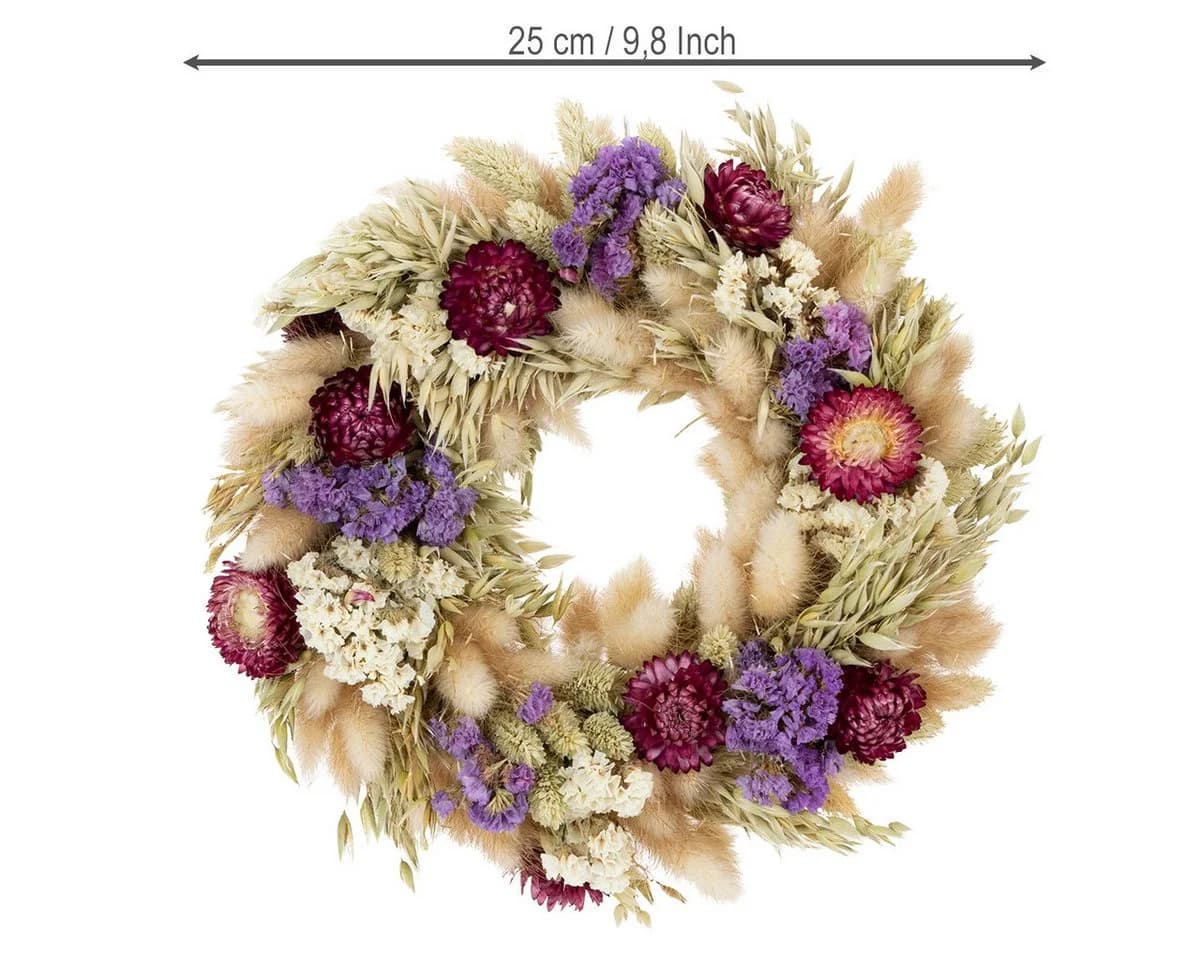 H. Andreas Belles fleurs Trockenblumenkranz Mehrfarbig Handgefertigt - Bild 3