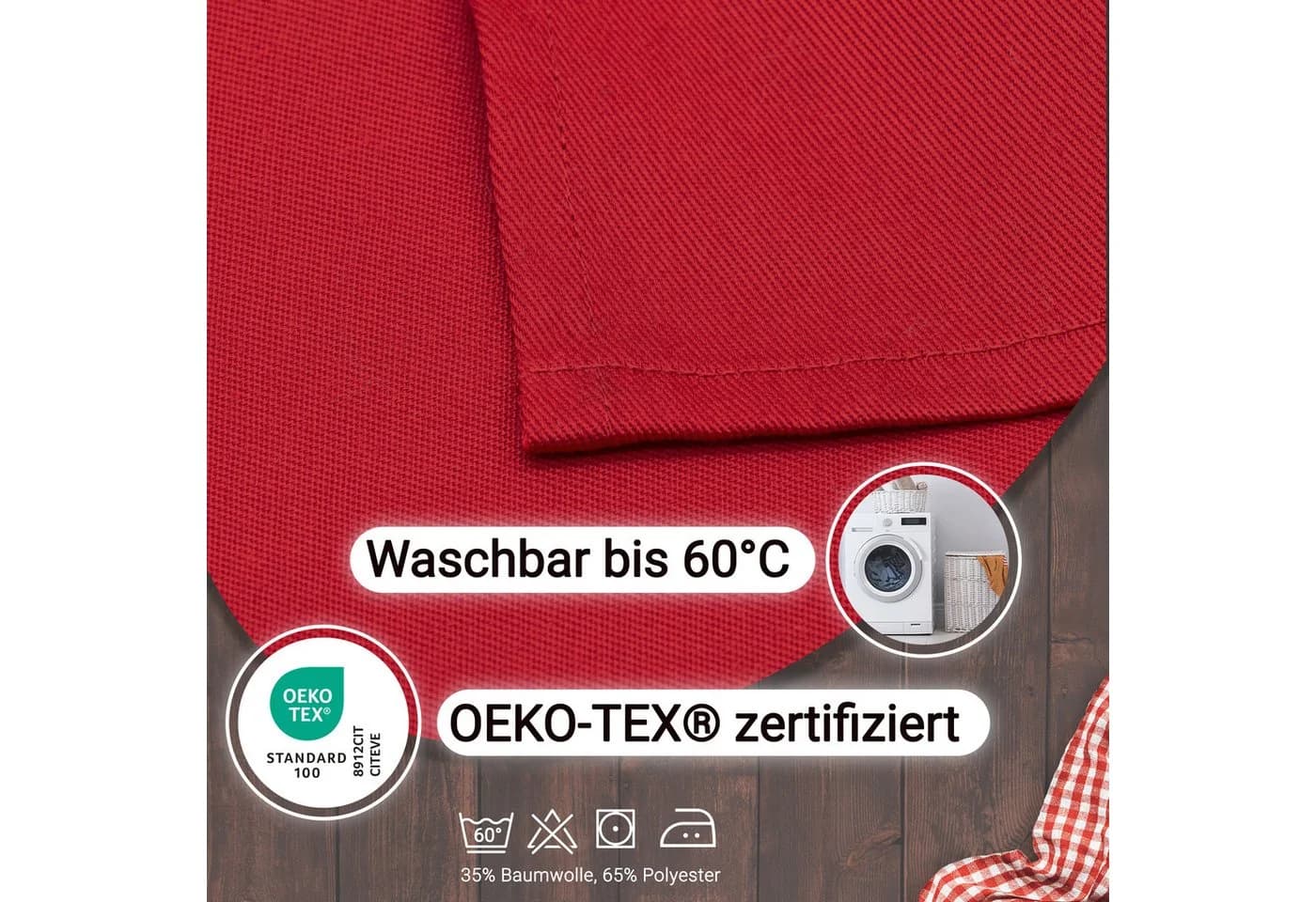 ZOLLNER Kochschürze 50 x 80 cm 65% Polyester 35% Baumwolle - Bild 5