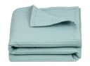 ZOLLNER Wohndecke 150x200 cm 100% Baumwolle Hellblau Bild 2