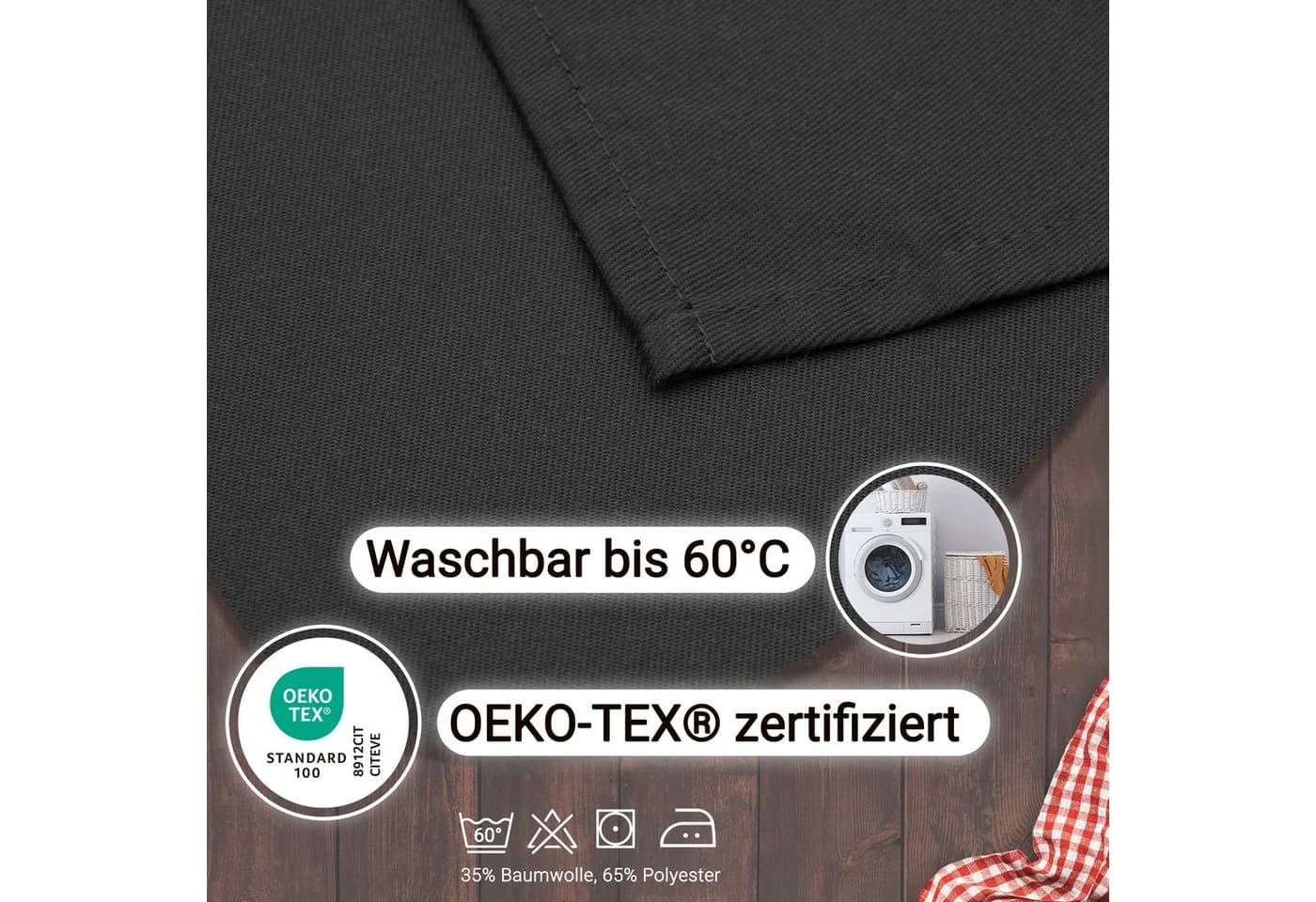 ZOLLNER Kochschürze Schwarz 65% Polyester 35% Baumwolle - Bild 5