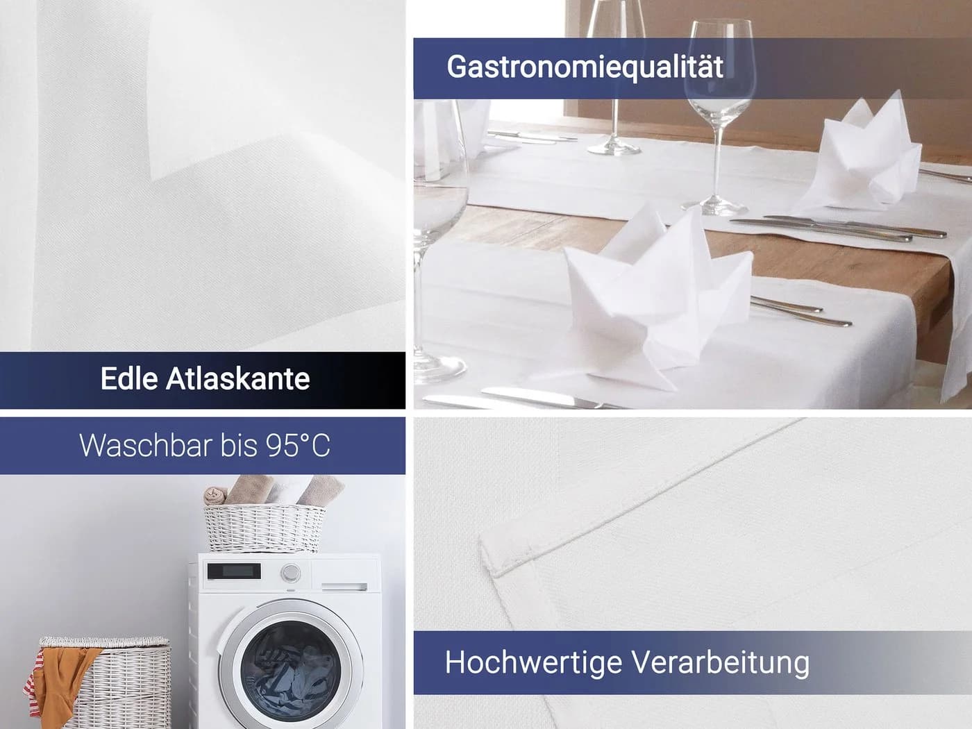 ZOLLNER Stoffserviette Set 6 St 50x50 cm Baumwolle Weiß