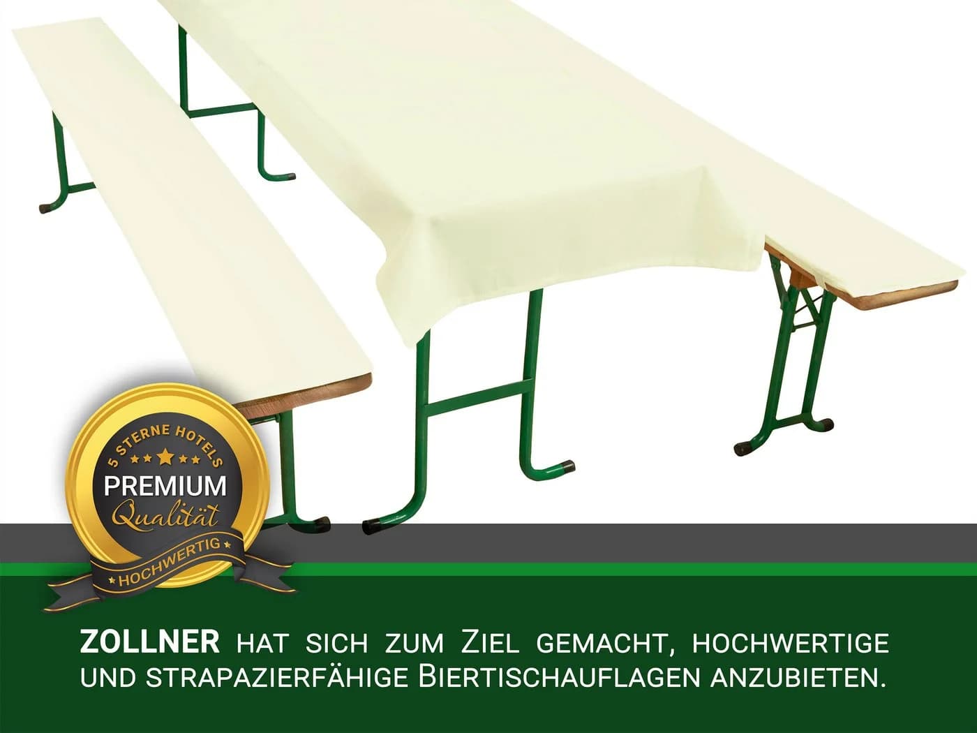 ZOLLNER Bierzeltgarnitur 3-tlg. Beige Polyester - Bild 5