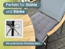 ZOLLNER Stuhlkissen Schwarz-Weiß-Gestreift mit Bindebändern Bild 1