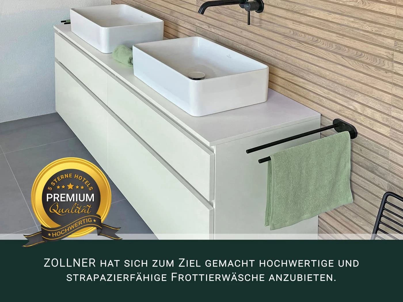 ZOLLNER Gästehandtücher 10er-Pack 30x50 cm Baumwolle Grün