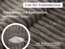 ZOLLNER Kissenbezug 40x40 cm 2er Set Grau Polyester Mikrofaser Bild 4