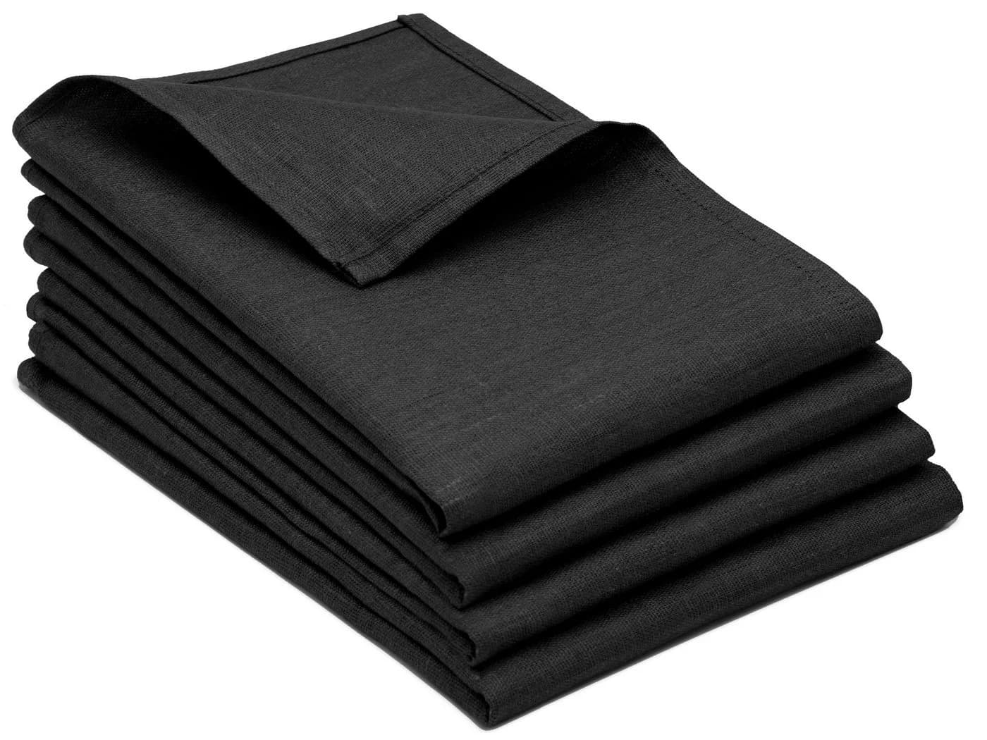 ZOLLNER Geschirrtuch Set 4-tlg Schwarz 100% Leinen - Bild 2