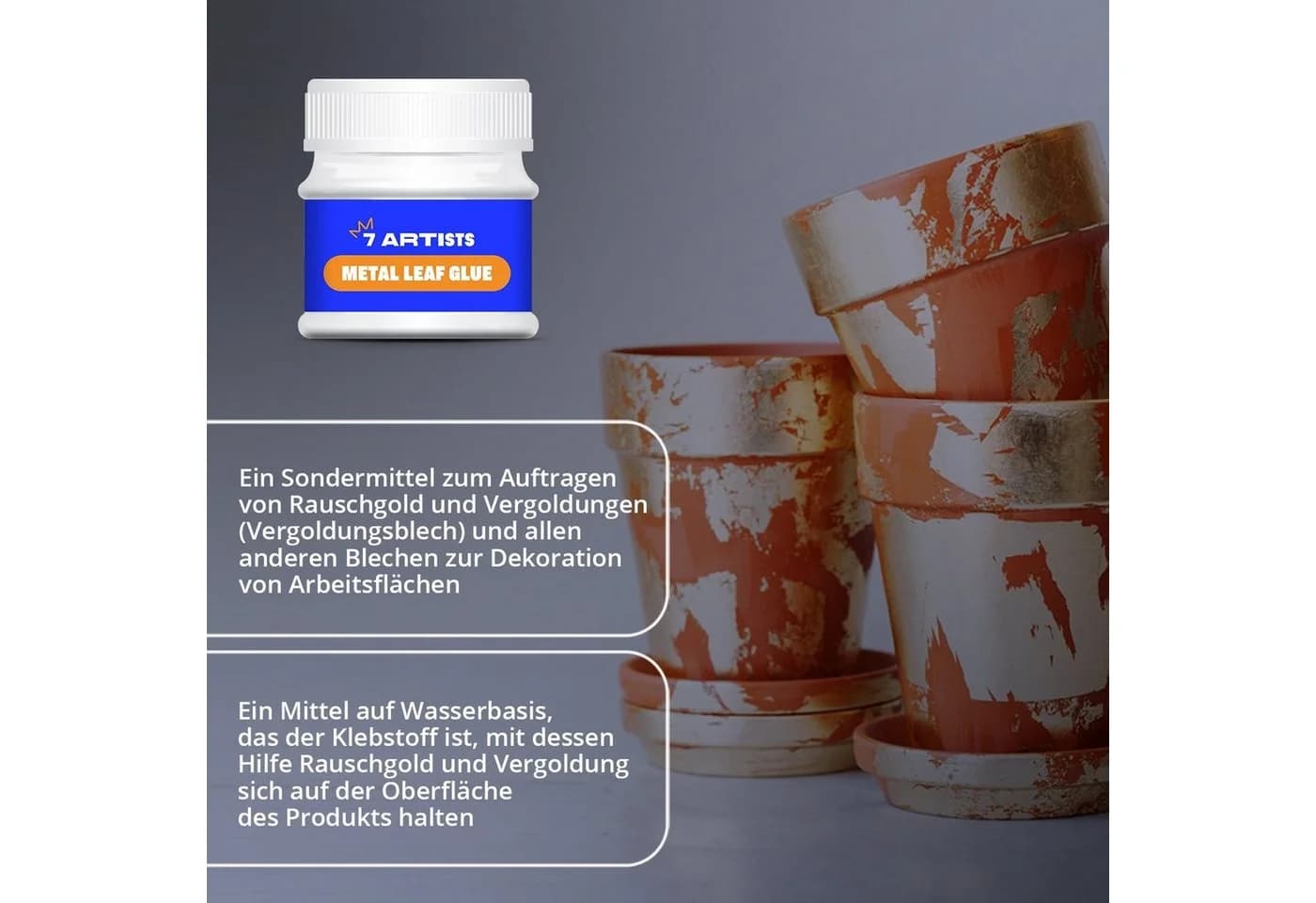 7 Artists Bastelkleber Anlegemilch Blattgold Kleber auf Wasserbasis 50ml