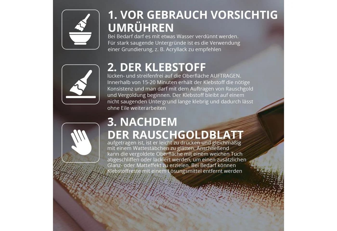7 Artists Bastelkleber Anlegemilch Blattgold Kleber auf Wasserbasis 50ml - Bild 5