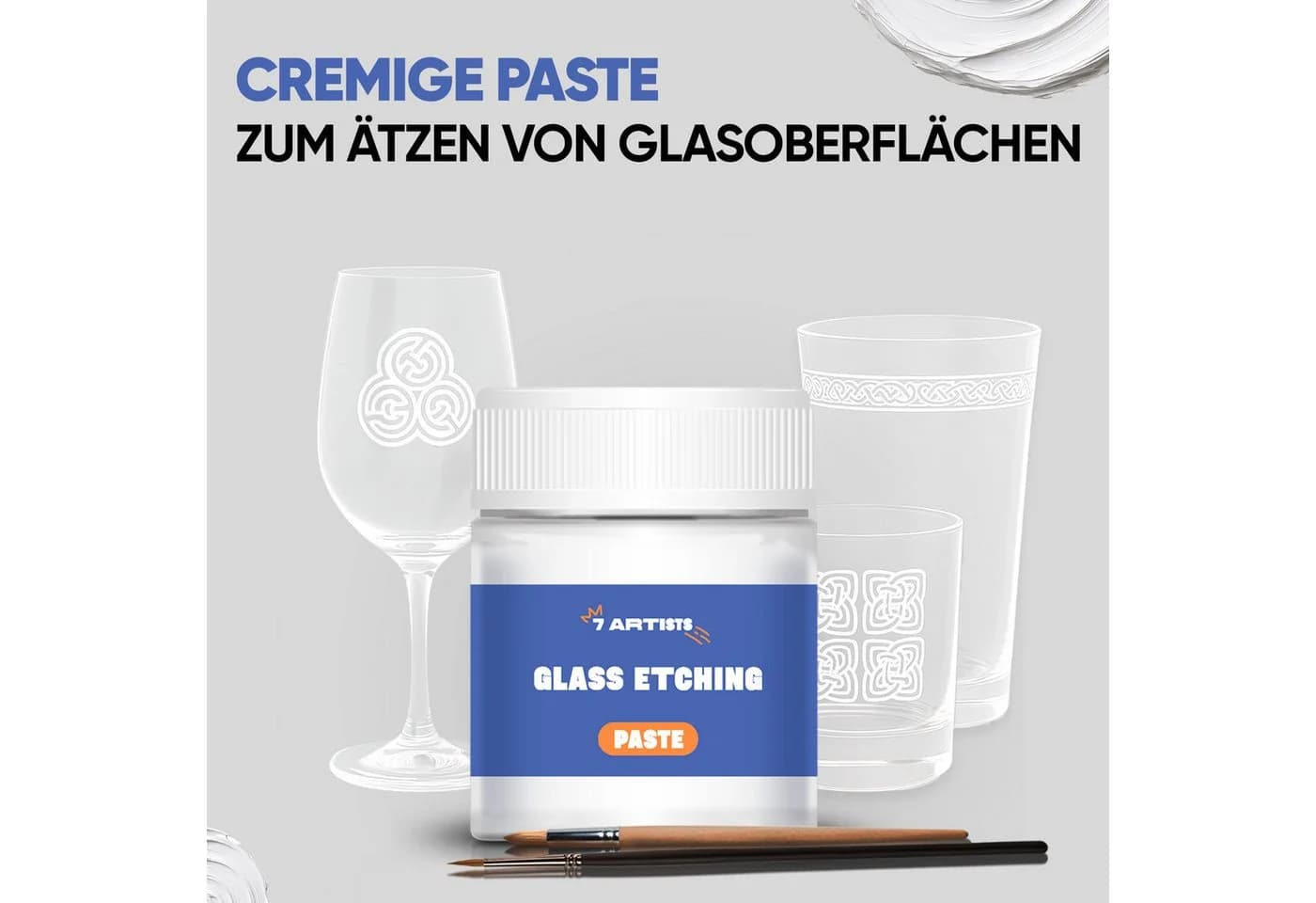 7 Artists Glasätzcreme 50 ml für nicht gehärtetes Glas - Bild 3