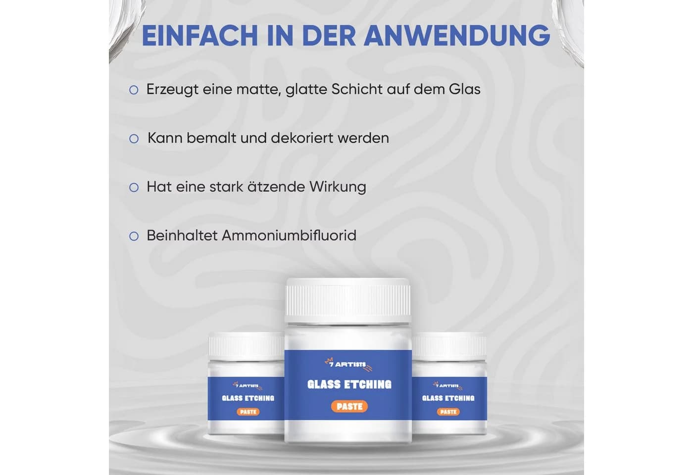 7 Artists Glasätzcreme 50 ml für nicht gehärtetes Glas - Bild 4