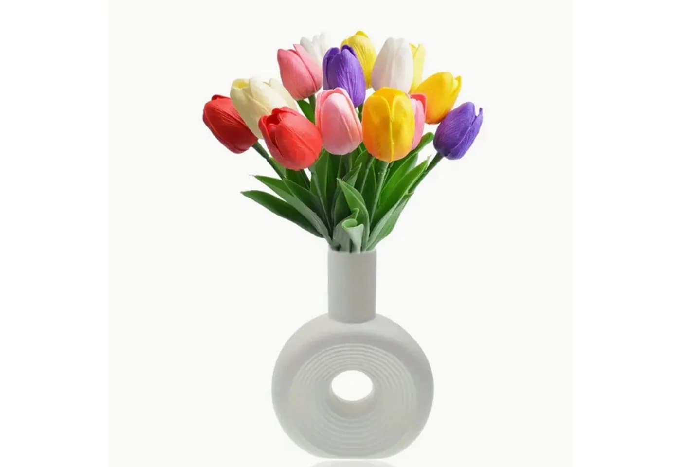 Deggelbam Kunstblumenstrauß 12 Stück Tulpen Seidenblumen - Bild 3