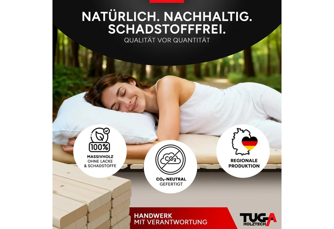 TUGA-Holztech Rollrost Lattenrost 300kg Fichte - Bild 5