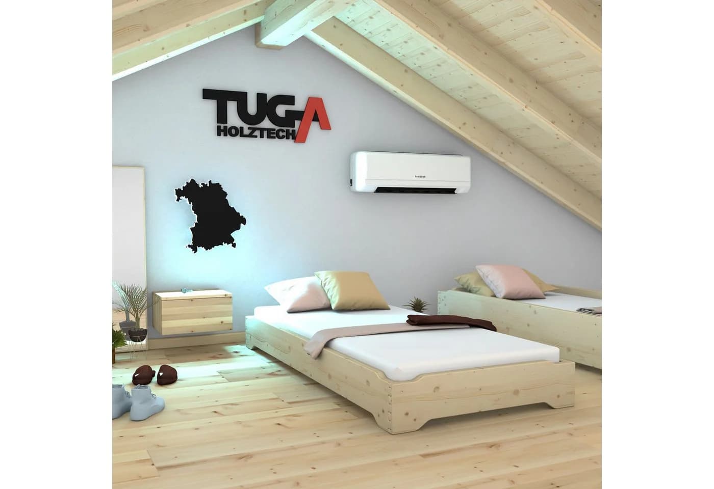 TUGA-Holztech Stapelbett Massivholz Fichte unbehandelt - Bild 3