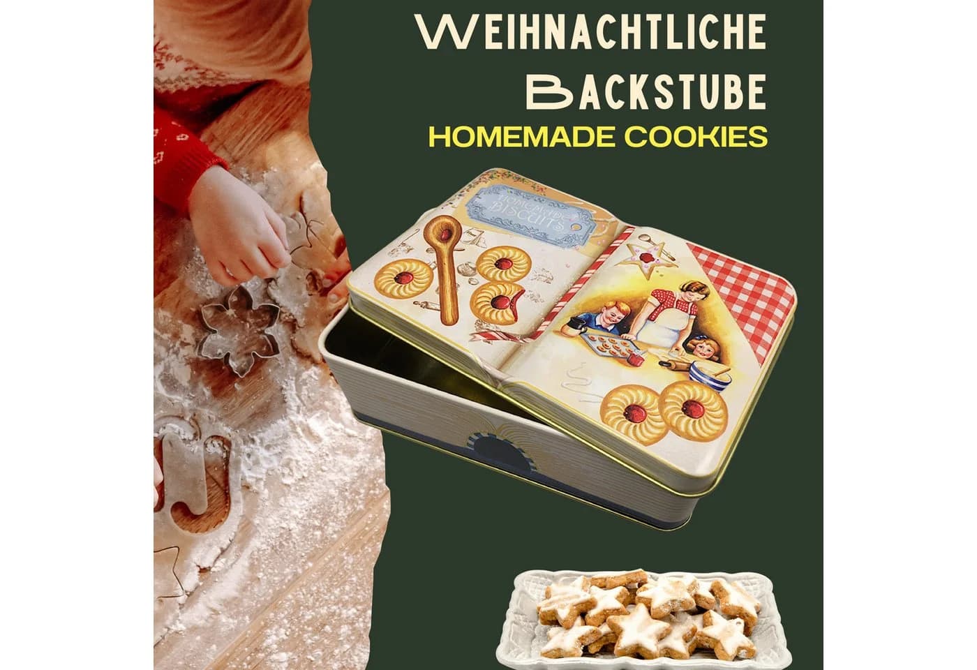 MediMuc Keksdose Nostalgische Buchdose Homemade Cookies Metall