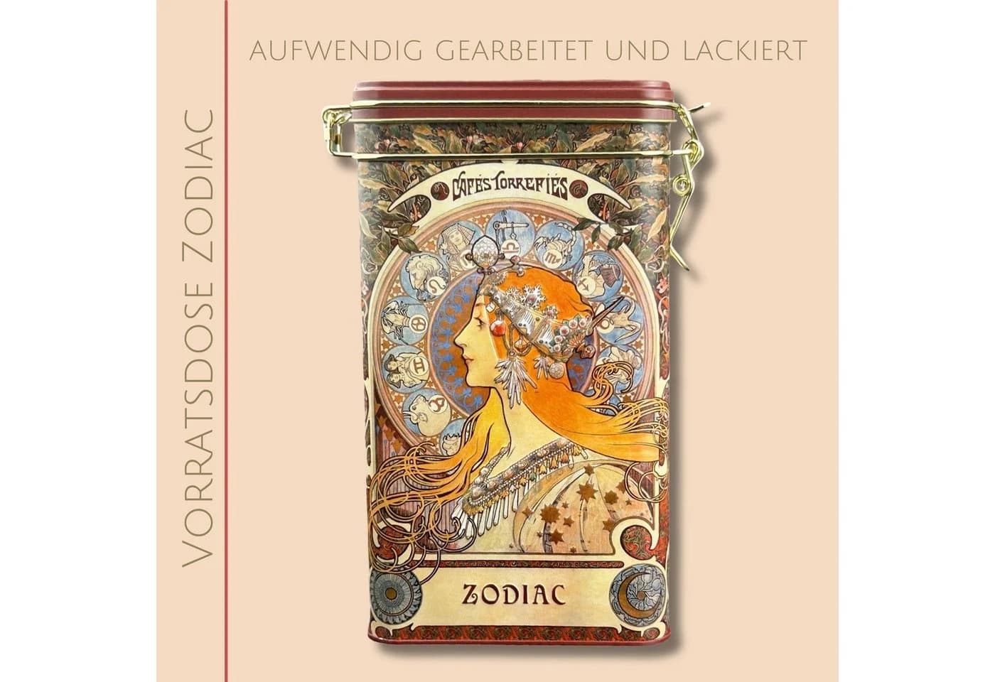 MediMuc Kaffeedose Zodiac Art Nouveau Metall