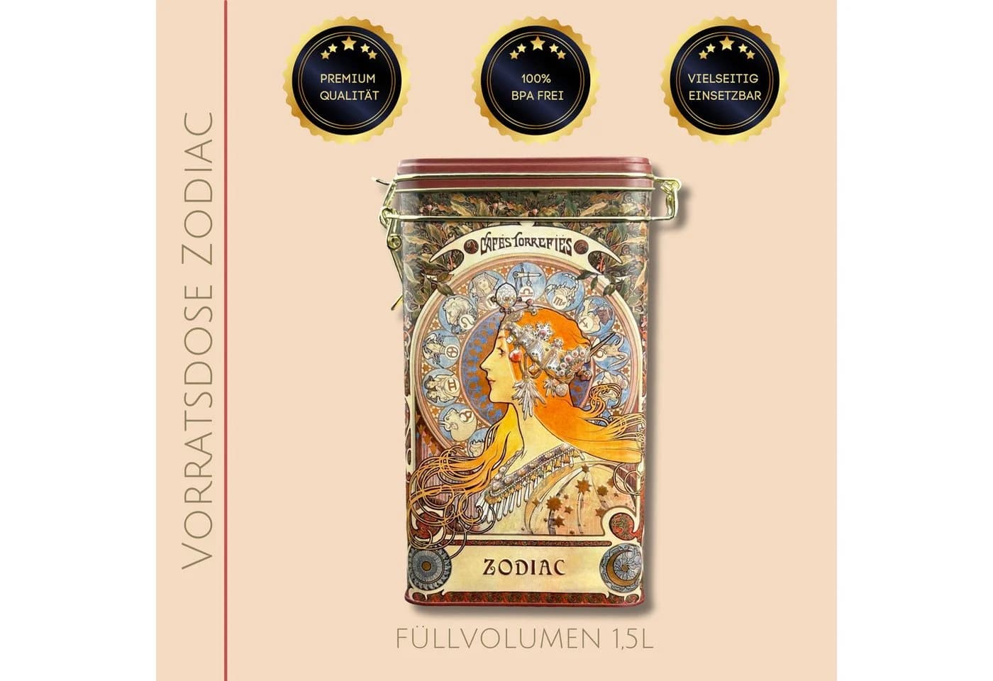 MediMuc Kaffeedose Zodiac Art Nouveau Metall - Bild 3