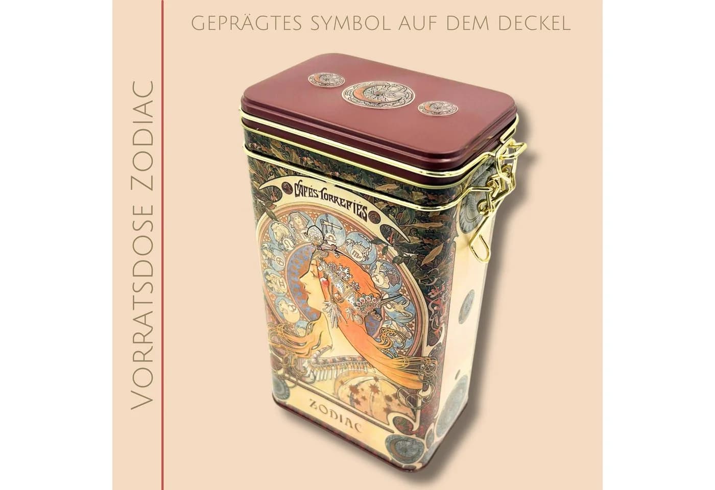 MediMuc Kaffeedose Zodiac Art Nouveau Metall - Bild 5