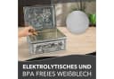 MediMuc Keksdose Rittertruhe Silber Retro Metall Bild 5