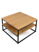 holz4home Couchtisch Beistelltisch Eichenholz Massivholz mit zwei Ablagen Bild 2