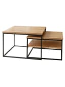 holz4home Couchtisch 2er Set Eiche Massivholz Ausziehbar Bild 2