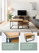 holz4home Couchtisch 2er Set Eiche Massivholz Ausziehbar Bild 4